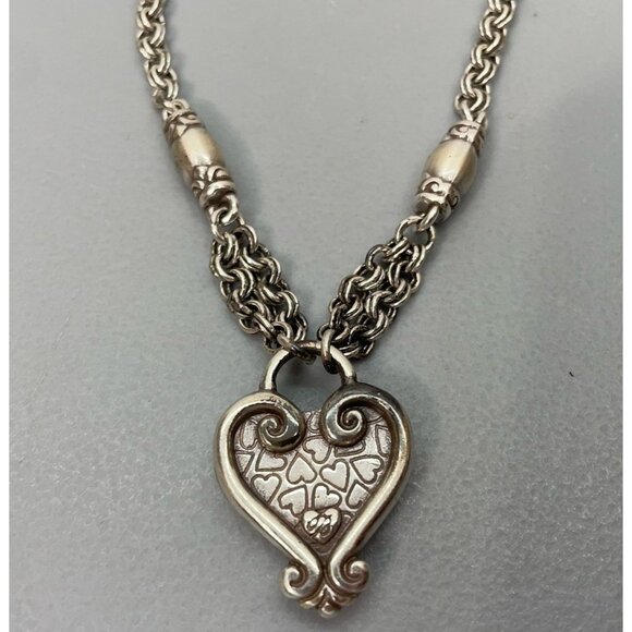 Brighton Blaire Heart Pendent Chain Necklace & Beaded Charm Bracelet Silver Tone - Picture 4 of 6